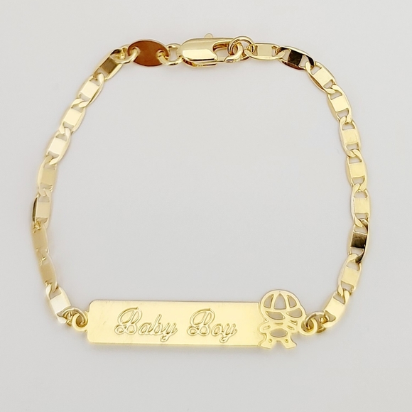 18k GF baby boy logo bracelet. New - Picture 7 of 8